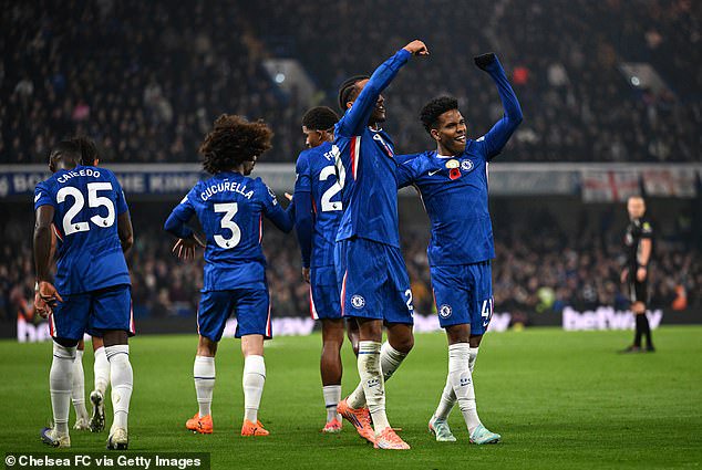 'Compared to when I came here at 18, I believe he’s further ahead mentally,' says Estevao's compatriot and team-mate Joao Pedro (second right)