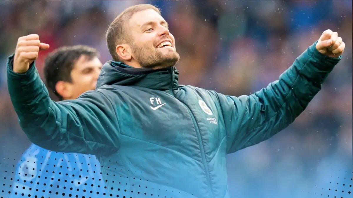 Fabian Hurzeler celebrates the 5-0 win over Palace.