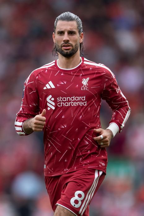 LIVERPOOL, ENGLAND - SEPTEMBER 12: Dominik Szoboszlai of Liverpool in action during the Premier League 2026/27 match between Liverpool FC and Fulham at Anfield on September 12, 2026 in Liverpool, England. (Photo by Visionhaus/Getty Images)