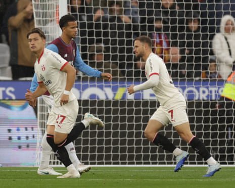 Kuryu Matsuki (left) celebrates putting Southampton ahead against West Ham.
