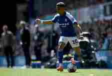 Ipswich Town's Omari Hutchinson during the Sky Bet Championship match between Ipswich Town and Huddersfield Town at Portman Road on May 4, 2024 in ...