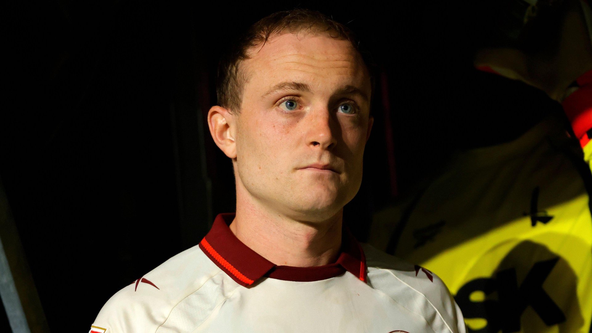 Oliver Skipp looking focused in the tunnel for Charlton Athletic