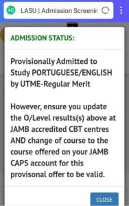 lasu admission list 2020-2021