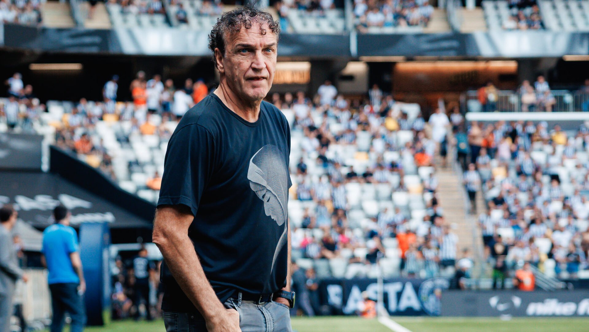 Cuca em Peixe x Atlético Mineiro - Foto: Raul Baretta/ Santos FC.