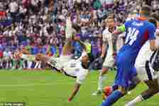 The 21-year-old produced a sensational bicycle-kick to draw England level in added time
