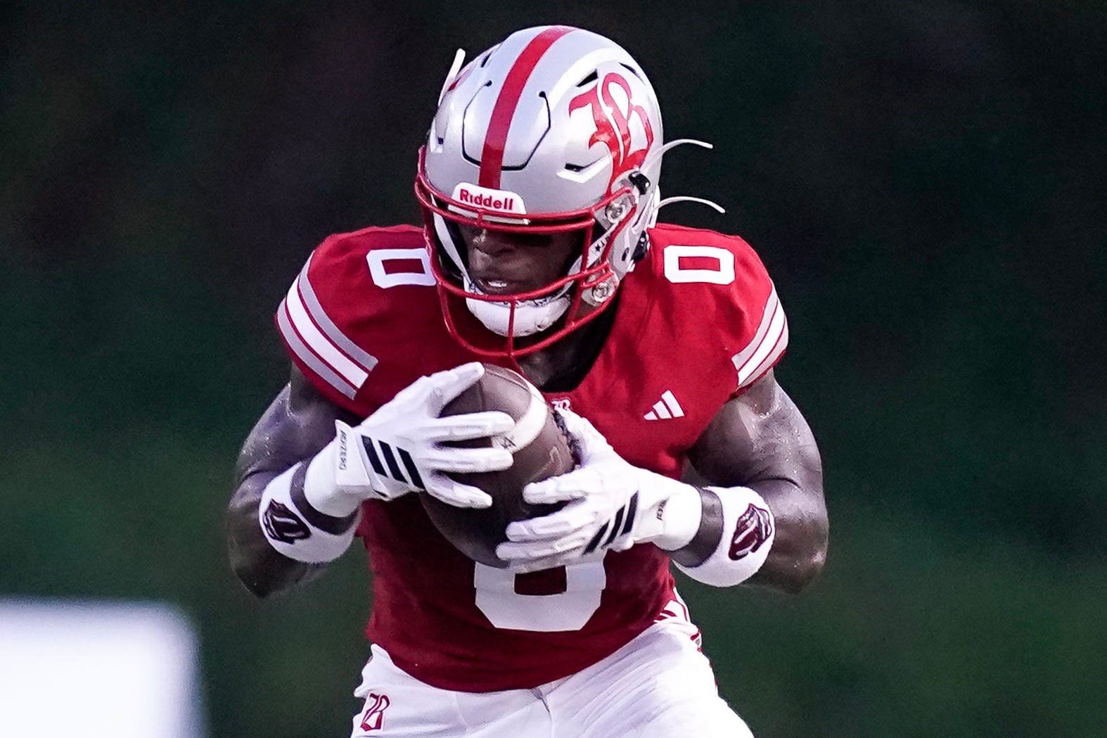 Baylor's David Gabriel Georges (0) runs the ball towards Brentwood Academy's Jack Berry (14) during the first half at Baylor in Chattanooga, Tennessee on Aug. 20, 2026.