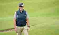 Damon Hill at the celebrity pro-am at the 2023 Staysure PGA Seniors Championship at Trump International Links. Image: Darrell Benns/DC Thomson