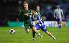 Ian Poveda of Sheffield Wednesday is challenged by Adam Forshaw during the Sky Bet Championship match between Sheffield Wednesday and Plymouth Argy...