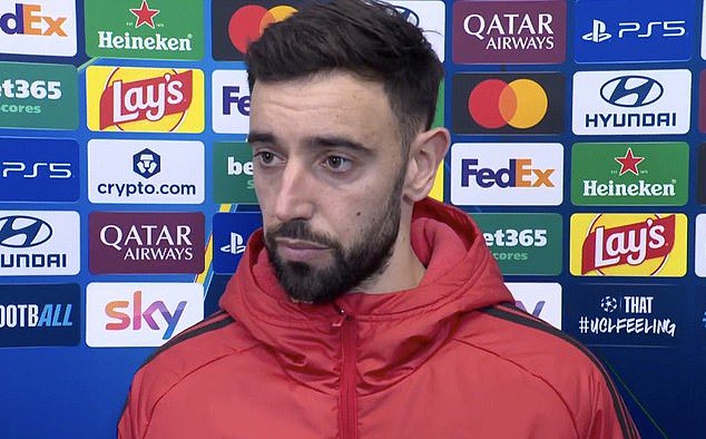 Bruno Fernandes appeared to hit out at his manager Michael Carrick's tactics after the loss