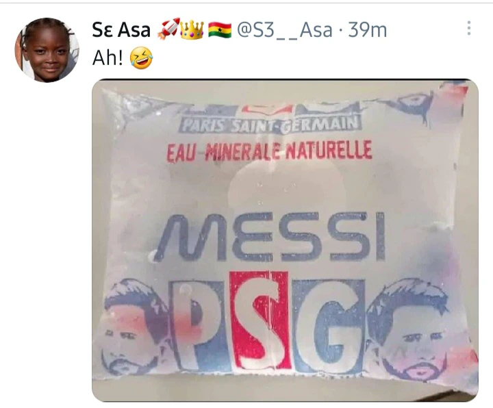 Pure water company in Ghana goes viral for using Messi's name and image to sell their product