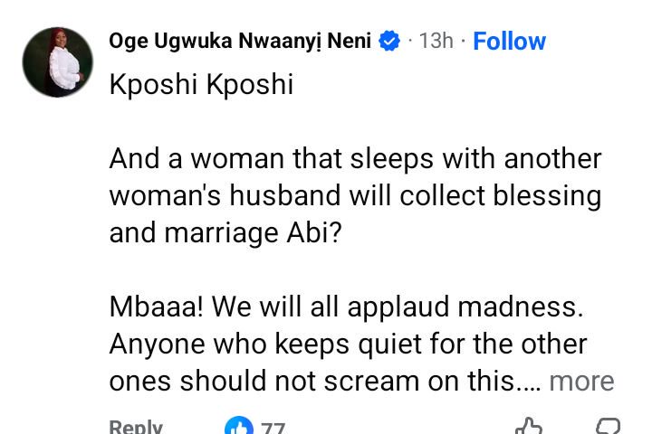 In Igbo tradition, sleeping with another man