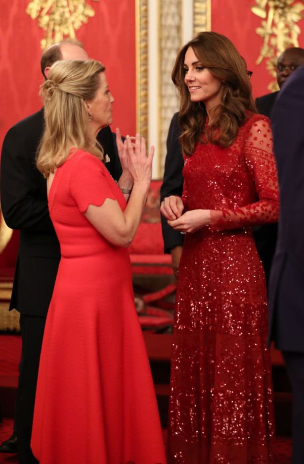 Princess Kate and sophie at an event in red