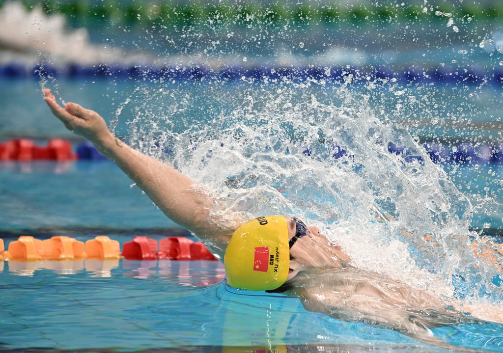 Xu Jiayu broke the world record set by South Africa’s Pieter Coetze at the national championships. Photo: Xinhua