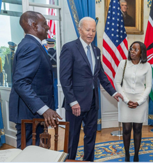 President Joe Biden with President William Ruto and his daughter June Ruto at the White House, Washington