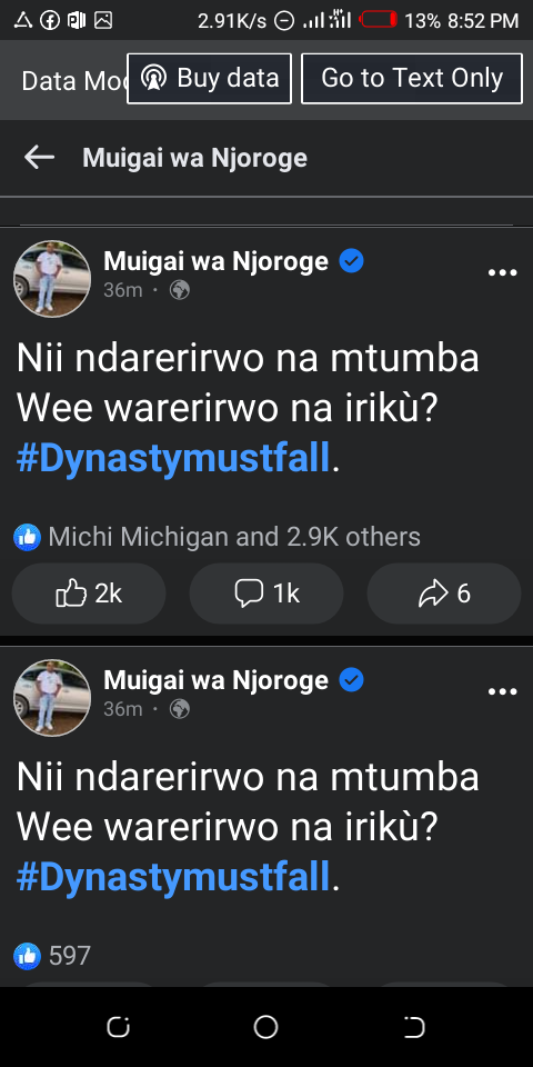 “Mimi Nilelewa Na Nguo Za Mitumba” Muigai Wa Njoroge Comes Out Talking ...