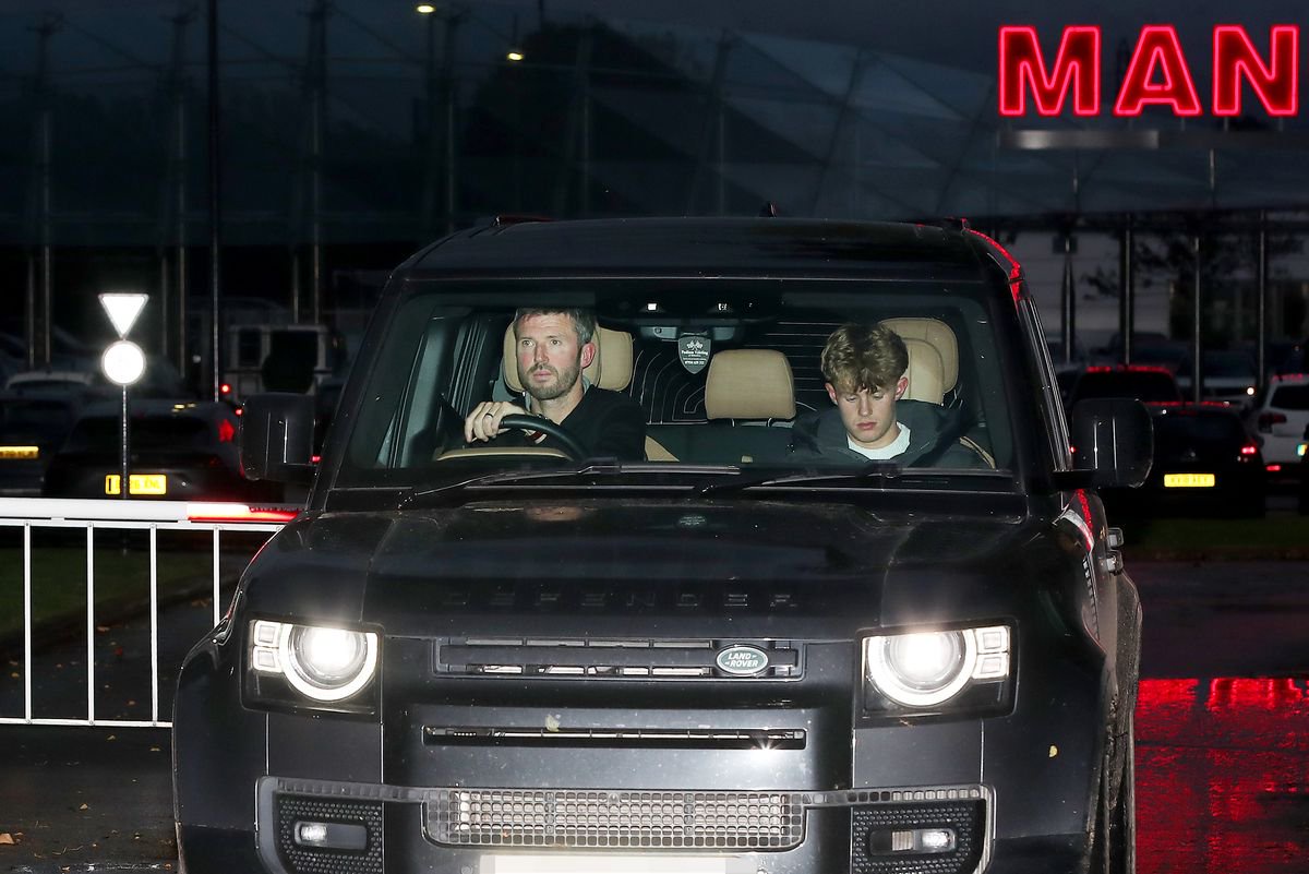 Michael Carrick leaves Carrington with son Jacey