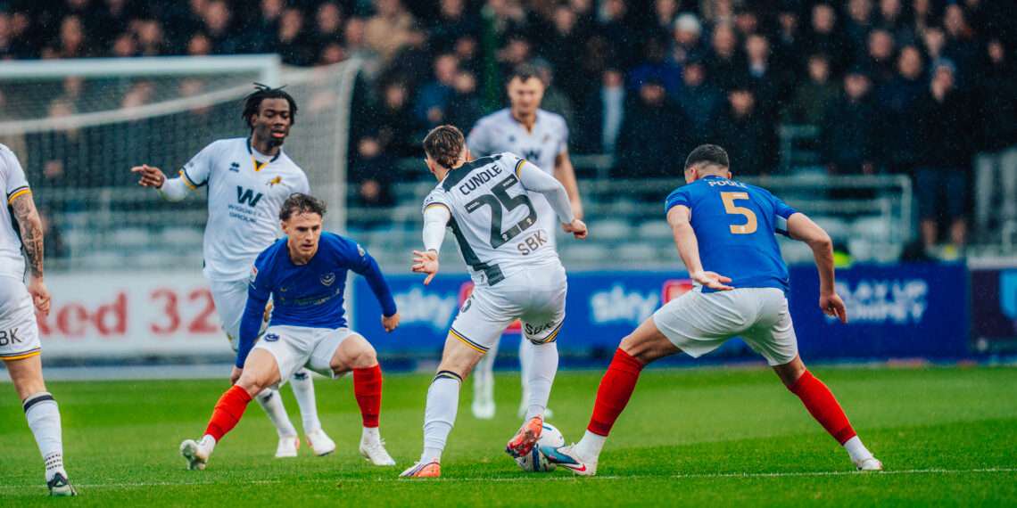 Luke Cundle in action against Portsmouth. Image: Millwall FC