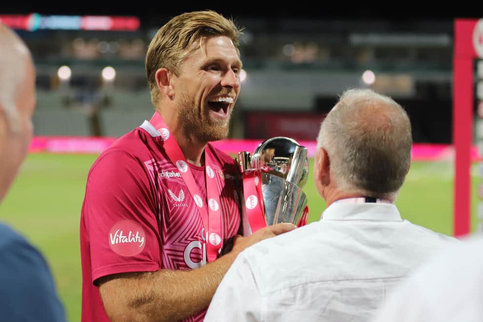 David Willey was all smiles after lifting the Vitality Blast trophy on Saturday night (Picture: Peter Short)