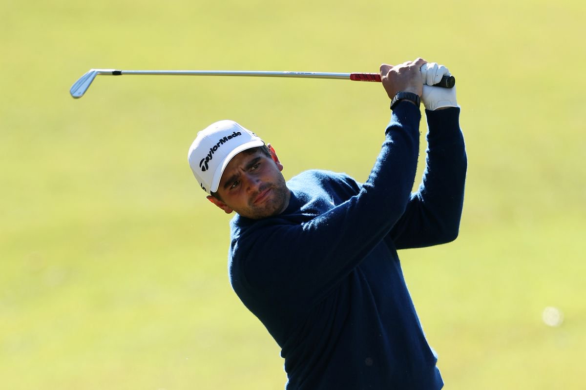Casey Jarvis hits an iron shot