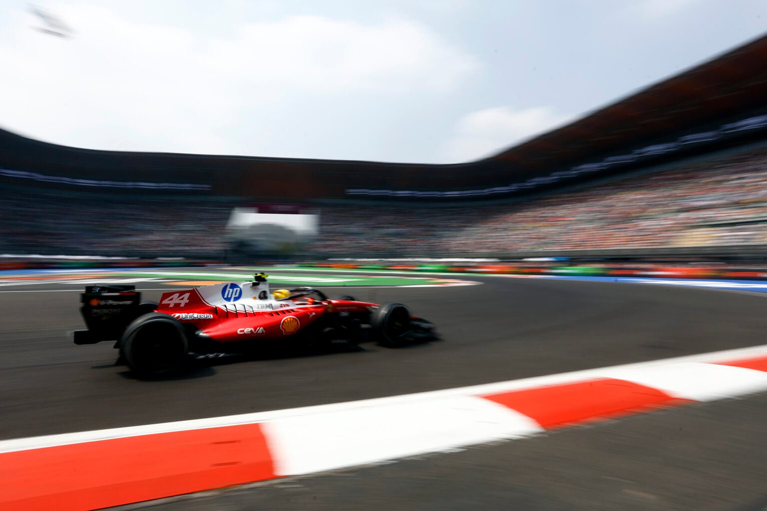 Ferrari driver Lewis Hamilton on track during practice at the 2026 F1 Mexico City Grand Prix