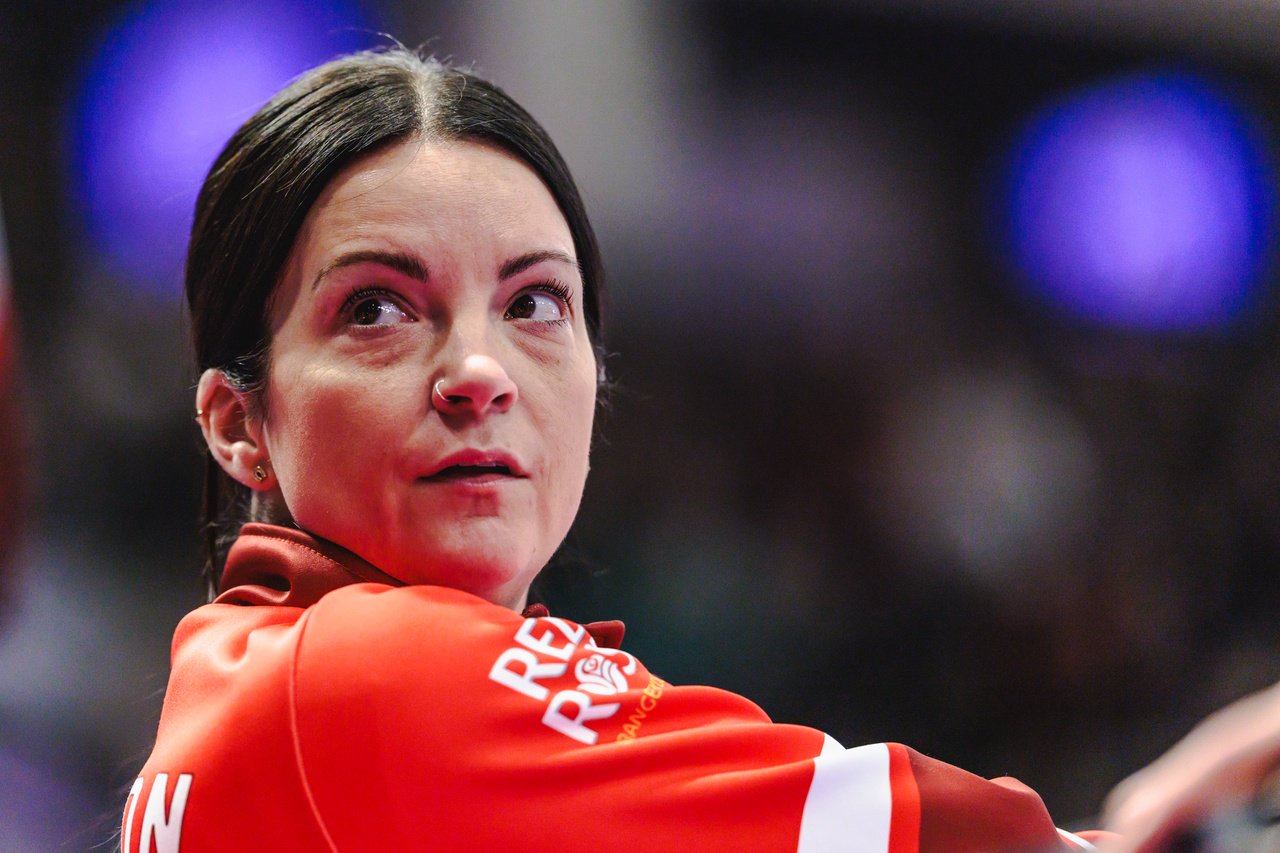 MISSISSAUGA, ON - FEBRUARY 01: Kerri Einarson of Team Canada is seen during the Gold Medal Final against Team Manitoba (Lawes) at the 2026 Scotties Tournament of Hearts on February 01, 2026, at Paramount Fine Foods Centre in Mississauga, Ontario. (Photo by Mathew Tsang/Icon Sportswire via Getty Images)