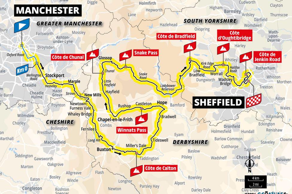 Tour de France Femmes stage two map