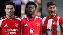 Premier League scrappers Declan Rice, Carlos Baleba and Vitaly Janelt.
