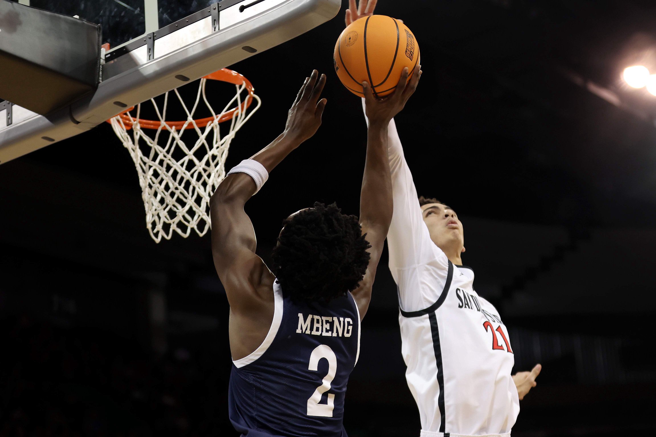 Providence Miles Byrd blocks shot by Yale
