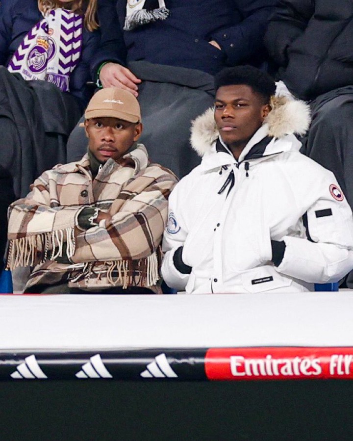 David Alaba And Tchouameni spotted in the stands watching Real Madrid vs Atletico Copa del Rey game.