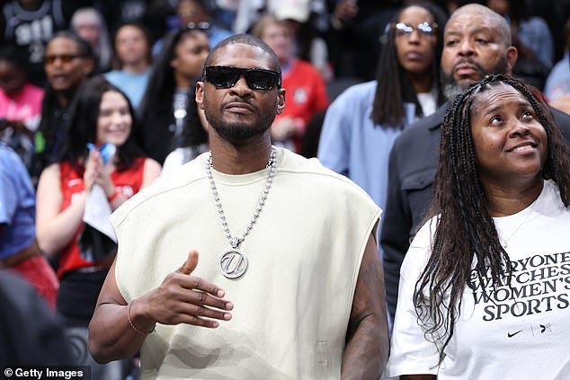 Usher was among the sellout crowd in Atlanta for the matinee Finals game at State Farm Arena