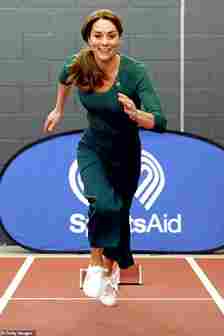 Kate smiling from ear to ear as she joins a SportsAid Stars event at the London Stadium in Stratford on February 26, 2020