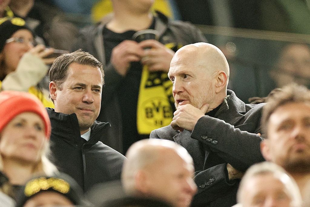 BVB-Berater Matthias Sammer (r.) im Gespräch mit Lars Ricken