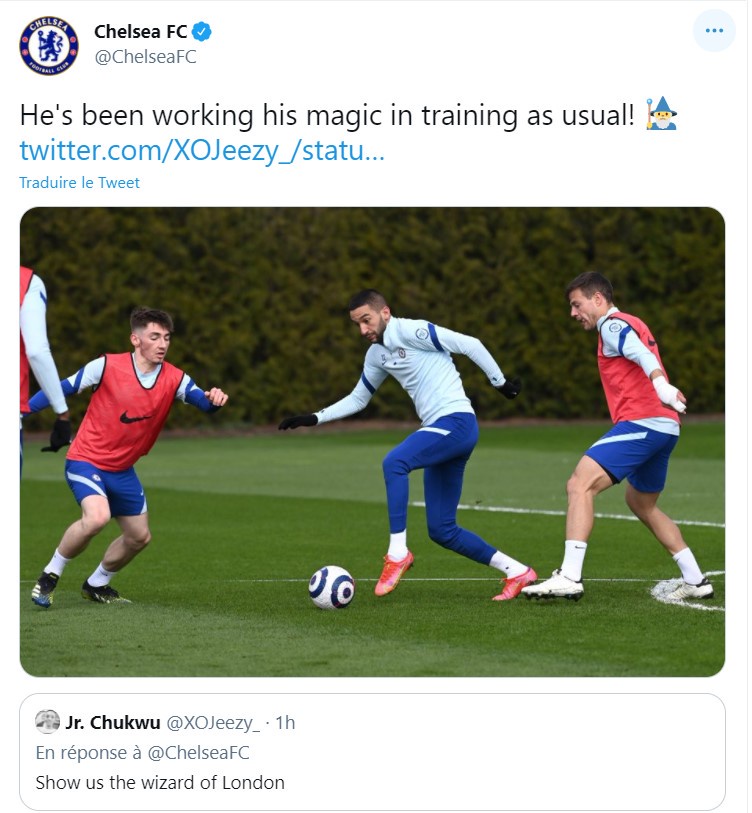 نادي تشيلسي الإنجليزي يتفاعل مع الدولي المغربي حكيم زياش