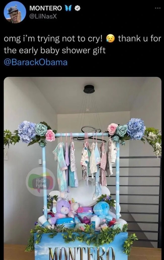 Ex-President Barack Obama gives Lil nas x baby gifts after he posted baby bump photos