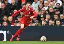 Liverpool's Andrew Robertson during the Premier League match between Liverpool FC and West Ham United at Anfield on September 24, 2023 in Liverpool...