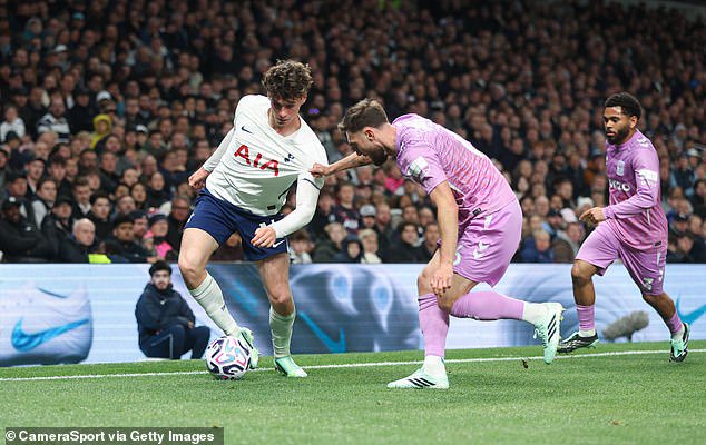 If Spurs play a back three, midfielder Archie Gray (right) can tuck in to help out the defence