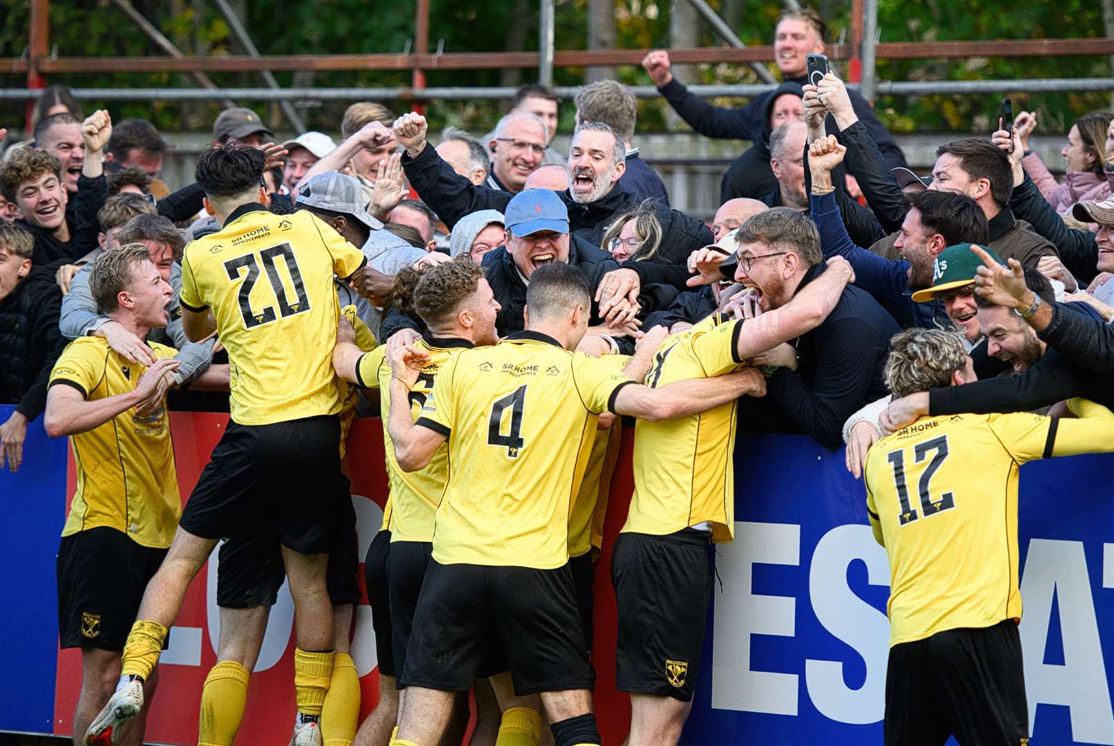 Celebrating the final whistle. Photo by Rob Mellor