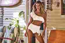 Gabriella Brooks stunned as she posed in this white two-piece