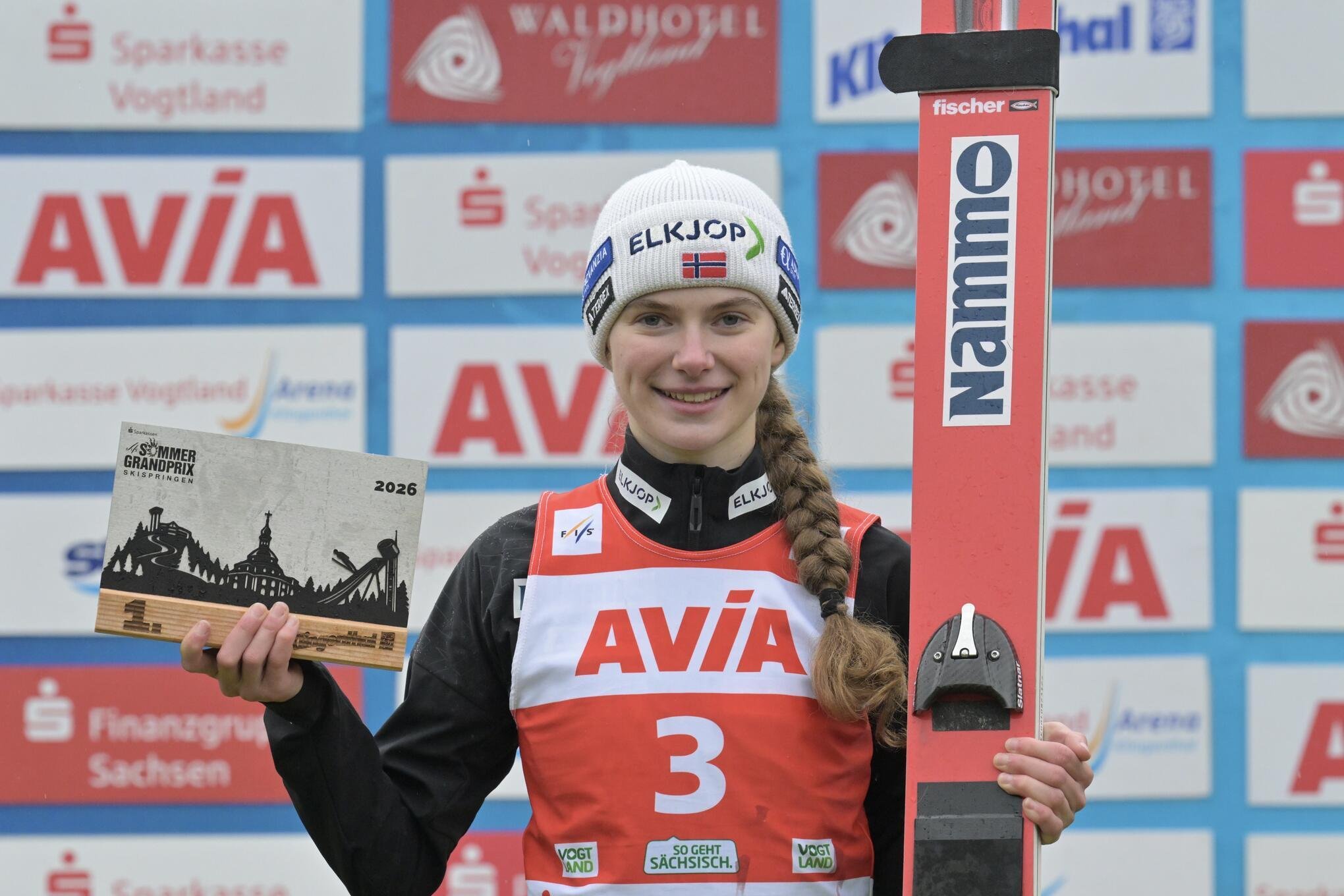 Ingvild Synnoeve Midtskogen aus Norwegen legte im ersten Durchgang die Basis für ihren Sieg in Klingenthal.