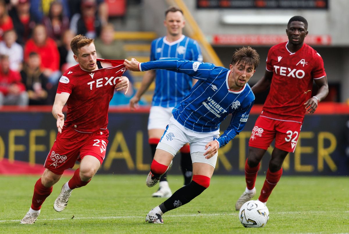 Rangers' Dan Neil and Aberdeen's Conor Ronan 