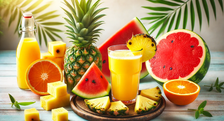 Pineapple, orange and watermelon juice [DALL-E2024]