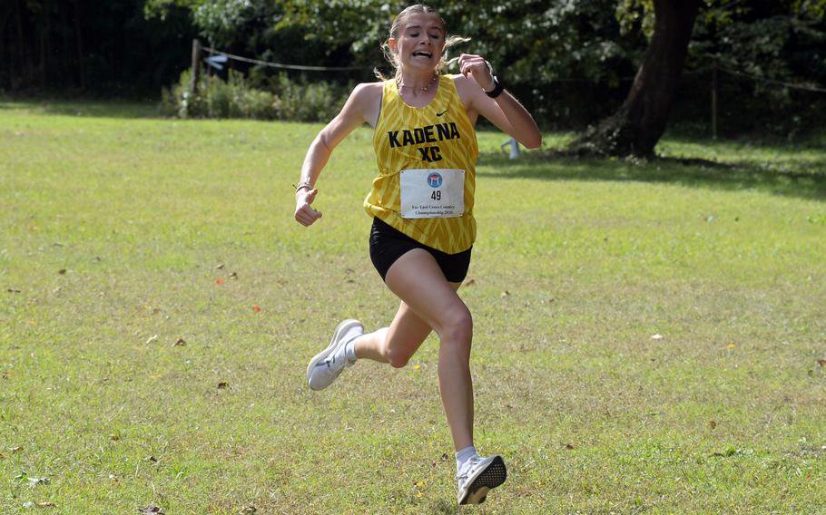 Allie Sims sprints to the finish and the win.
