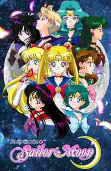 Sailor Moon, Usagi Tsukino, Ami Mizuno, Ami Mizuno, and Rei Hino in the anime TV series Sailor Moon