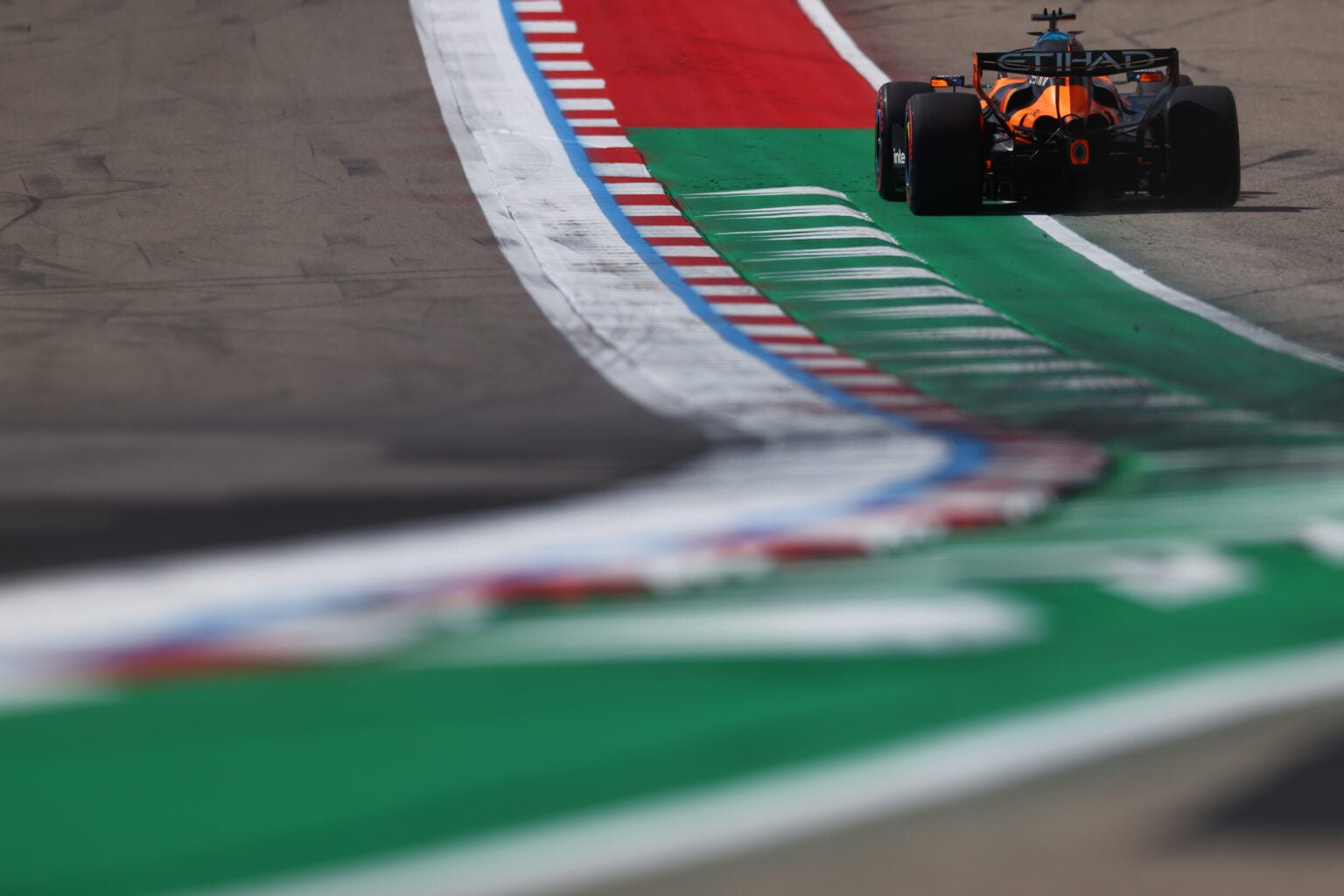 McLaren driver Oscar Piastri exceeds track limits during FP3 at the 2026 F1 United States Grand Prix
