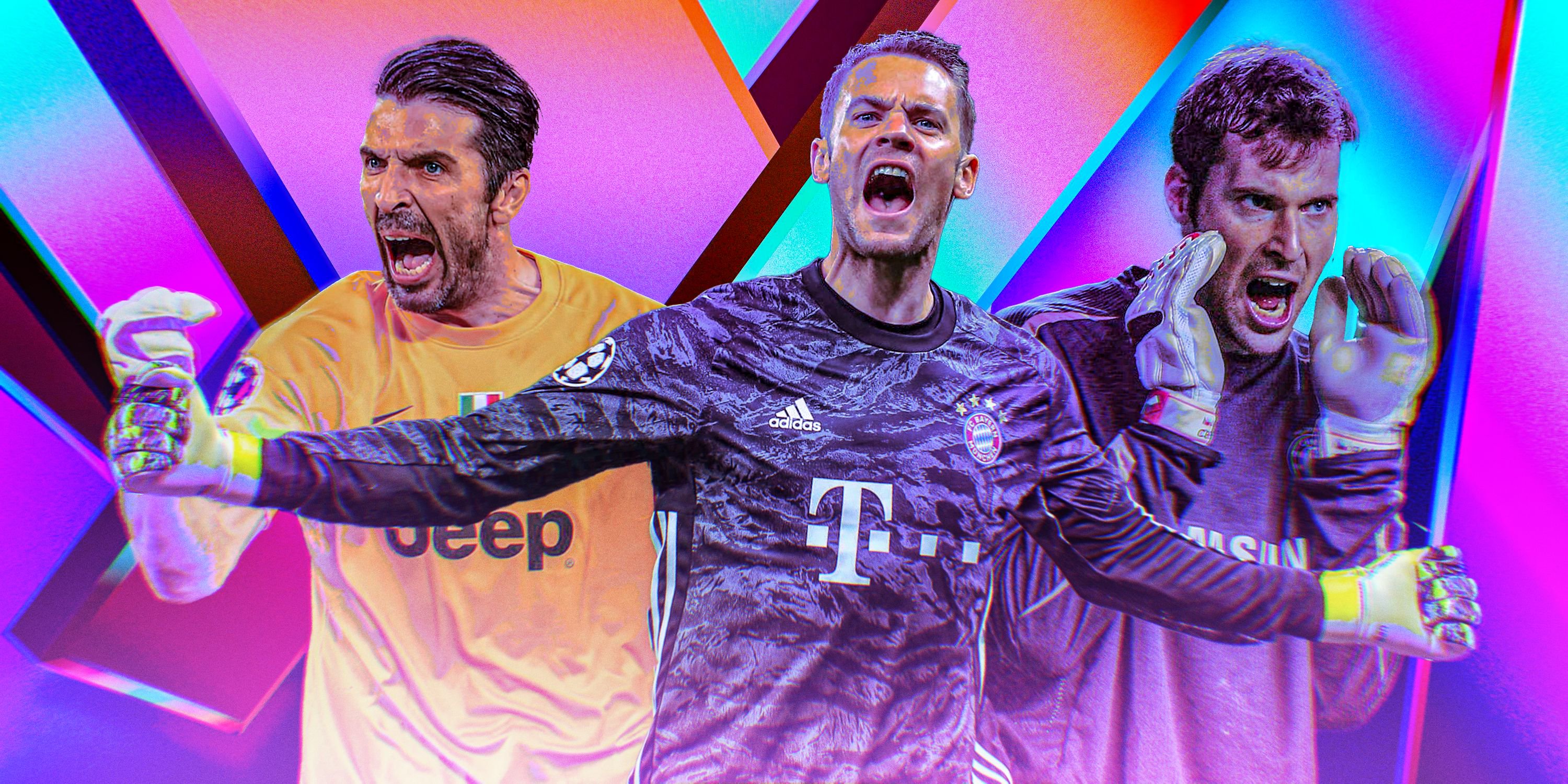 Collage featuring Gianluigi Buffon, Manuel Neuer and Petr Cech.