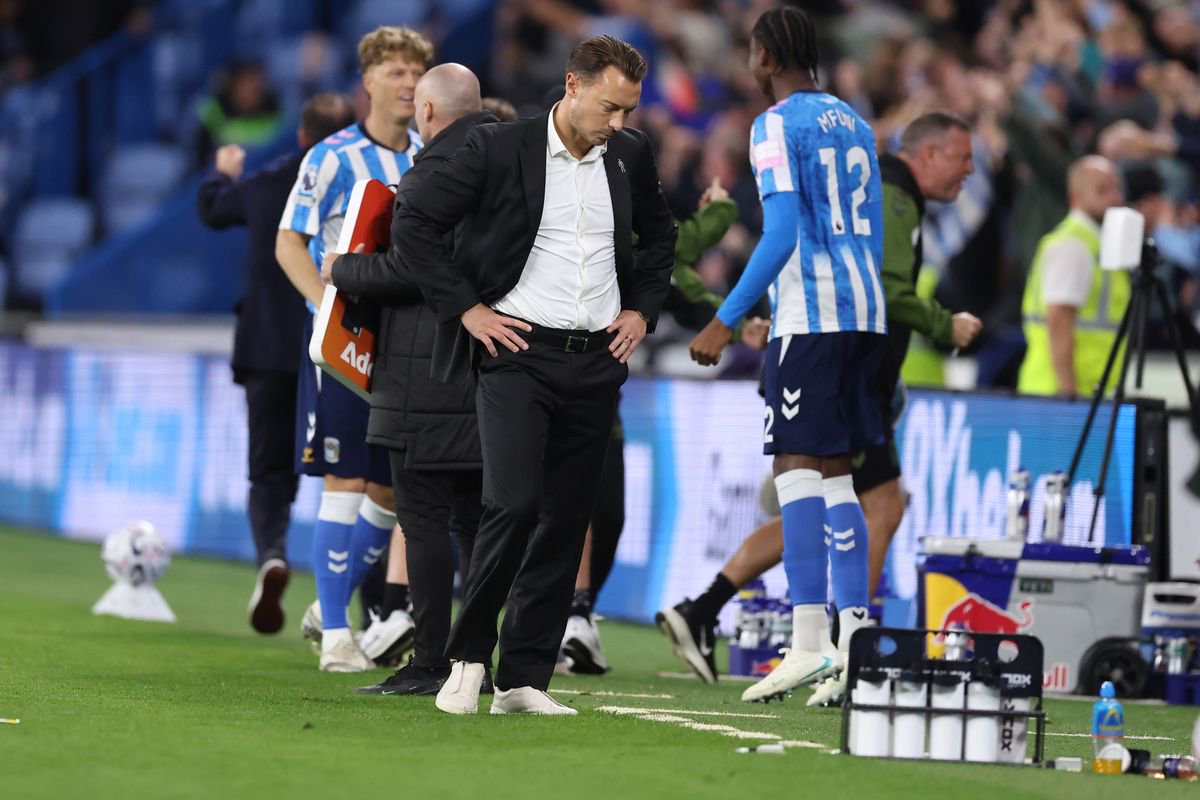 A dejected Matthias Jaissle during Newcastle's defeat to Coventry