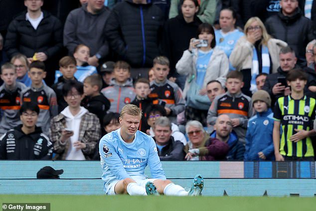 Erling Haaland (pictured) also limped off at the end of the game but Maresca said the forward should be 'OK'