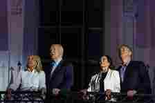President Joe Biden, First Lady Jill Biden, Vice President Kamala Harris, and Second Gentleman Doug Emhoff were watching the fireworks