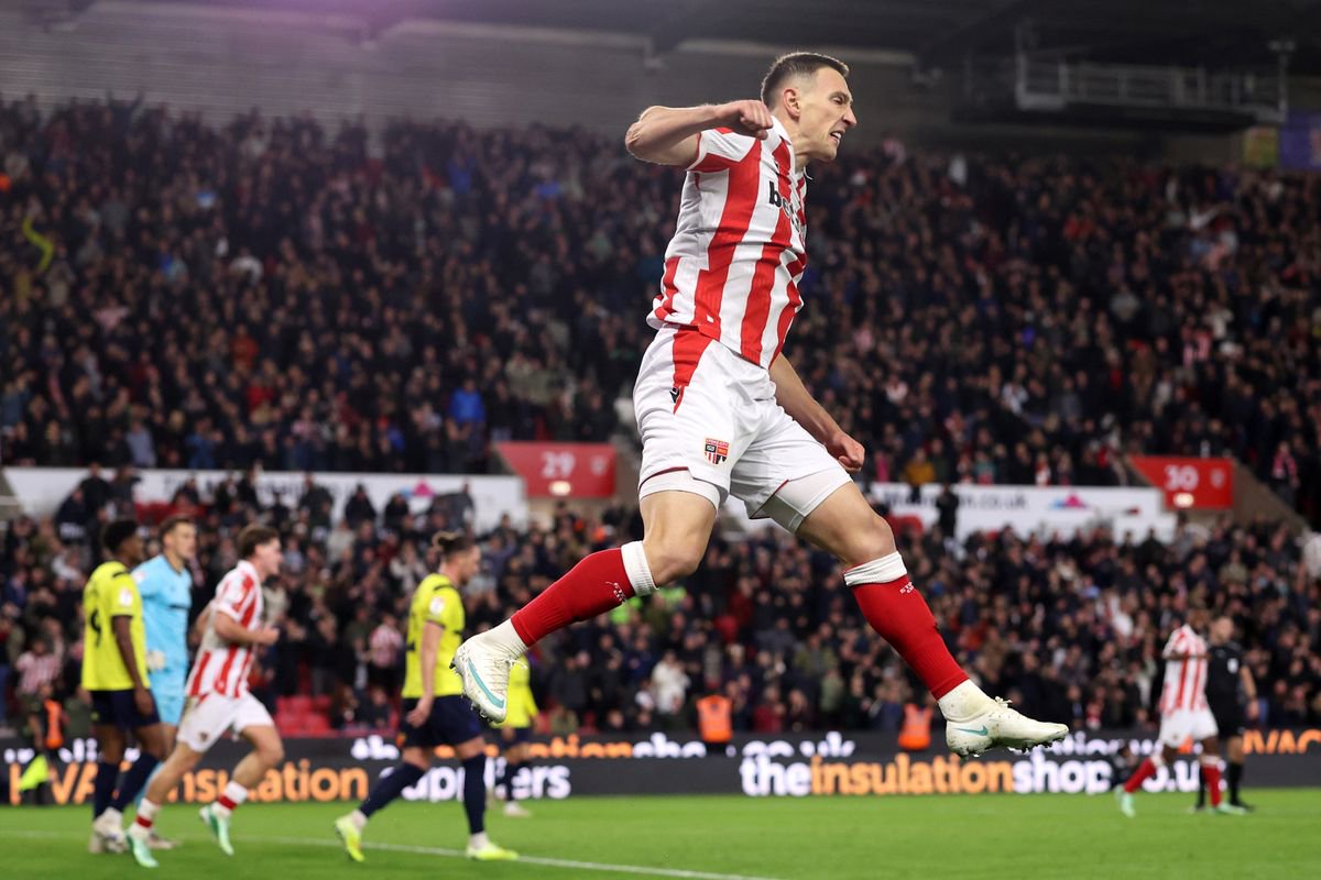 Robert Bozenik has had to fight for his place in the Stoke City team this season. He now has three goals in league and cup.