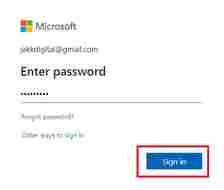 enter the password -add onedrive to file explorer
